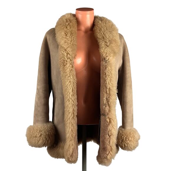Vintage PEPCO Shearling Sheepskin Pennylane Fur Leather Coat S Made in Turkey - Picture 2 of 16